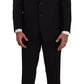 Domenico Tagliente Black Polyester Single Breasted Formal Suit