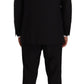 Domenico Tagliente Black Polyester Single Breasted Formal Suit