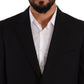 Domenico Tagliente Black Polyester Single Breasted Formal Suit