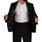 Domenico Tagliente Black Polyester Single Breasted Formal Suit