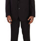 Domenico Tagliente Gray Polyester Single Breasted Formal Suit