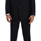 Domenico Tagliente Blue Polyester Single Breasted Formal Suit