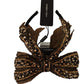 Dolce & Gabbana Gold Crystal Beaded Sequined Silk Bow Headband Diadem