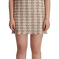 Dolce & Gabbana Beige Checkered Sleeveless Mini Shift Dress