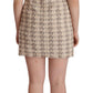 Dolce & Gabbana Beige Checkered Sleeveless Mini Shift Dress