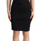 Dolce & Gabbana Bodycon Black Silk Off Shoulder Sheath Bodycon Dress