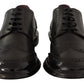 Dolce & Gabbana Black Leather Oxford Wingtip Formal Derby Shoes