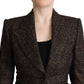 Dolce & Gabbana Dark Brown Wool Single Breasted 2 Pc Jacket Pants