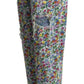 Dolce & Gabbana Blue Floral Print High Waist Denim Tapered Jeans