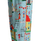 Dolce & Gabbana Light Blue Drawing Mid Waist Wide Leg Pants