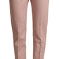 Dolce & Gabbana Pink Cotton Mid Waist Trouser Tapered Pants