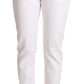Dolce & Gabbana White Cotton Mid Waist Denim Tapered Jeans