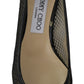 Jimmy Choo Black Mesh and Leather Amika 50 Pumps