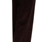 Dolce & Gabbana Brown Cotton High Waist Trouser Wide Leg Pants