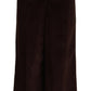 Dolce & Gabbana Brown Cotton High Waist Trouser Wide Leg Pants