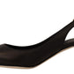 Dolce & Gabbana Black Leather Slingbacks Heels Pumps Shoes