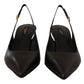 Dolce & Gabbana Black Leather Slingbacks Heels Pumps Shoes