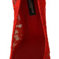 Dolce & Gabbana Red Taormina Lace Crystal Heels Pumps
