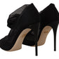 Dolce & Gabbana Black Stretch Tulle Stretch Boots Shoes