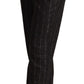 Dolce & Gabbana Black Striped High Waist Tapered Pants