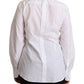 Dolce & Gabbana White Cotton Dress Collared Long Sleeves Shirt Top