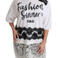 Dolce & Gabbana White Fashion Sinner Cotton Lace T-shirt Top