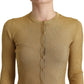 Dolce & Gabbana Gold Viscose Blend Buttons Cardigan Sweater