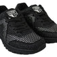 Plein Sport Black Polyester Runner Jasmines Sneakers Shoes