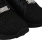 Plein Sport Black Polyester Runner Gisella Sneakers Shoes