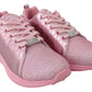 Plein Sport Pink Blush Polyester Runner Gisella Sneakers Shoes