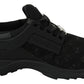 Plein Sport Black Polyester Runner Beth Sneakers Shoes