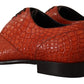 Dolce & Gabbana Orange Exotic Leather Dress Derby Shoes