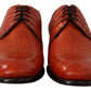 Dolce & Gabbana Orange Exotic Leather Dress Derby Shoes