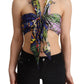 Dolce & Gabbana Multicolor Foulard Silk Halter Cropped Top