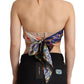 Dolce & Gabbana Multicolor Foulard Silk Halter Cropped Top