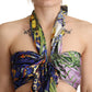Dolce & Gabbana Multicolor Foulard Silk Halter Cropped Top