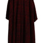 Dolce & Gabbana Black Red Cotton Checkered Over Coat Jacket