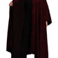 Dolce & Gabbana Black Red Cotton Checkered Over Coat Jacket