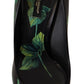Dolce & Gabbana Black Leather Roses High Heels Pumps Shoes