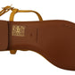 Dolce & Gabbana Mustard Leather Devotion Flats Sandals Shoes