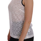 Dolce & Gabbana White Lace Floral Nylon Tank T-shirt