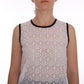 Dolce & Gabbana White Lace Floral Nylon Tank T-shirt