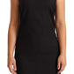 Patrizia Pepe Black Cotton Blend Sleeveless Knee Length Sheath Dress