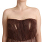 Dolce & Gabbana Metallic Bronze Polyester Maxi Gown Dress