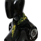 GF Ferre Black Yellow Floral Wrap Shawl Foulard Scarf