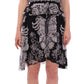 Sachin & Babi Black Silk Floral Pattern Shift Coctail Dress