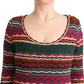 Missoni Multicolor Stripe Wool Knitted Maxi Sheath Dress