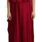 PLEIN SUD Orchid Silk Sleeveless Long Maxi Ruffle Shift Dress
