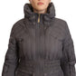 Roccobarocco Gray Quilted Long Sleeves Logo Patch Full Zip Jacket