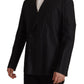 Dolce & Gabbana Black Polka Dotted Cotton Blazer Jacket